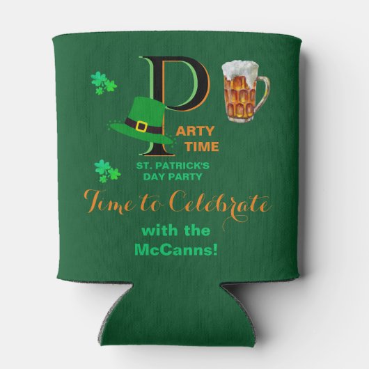 St. Patrick's Day Time to Celebrate Blikjeskoeler (Achterkant)