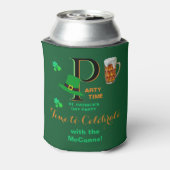 St. Patrick's Day Time to Celebrate Blikjeskoeler (Blikje Achterkant)