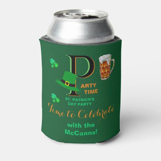 St. Patrick's Day Time to Celebrate Blikjeskoeler (Blikje Achterkant)