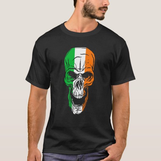 St Patricks Day To Saint Paddy's Skull Flag Irelan T-shirt (Voorkant)