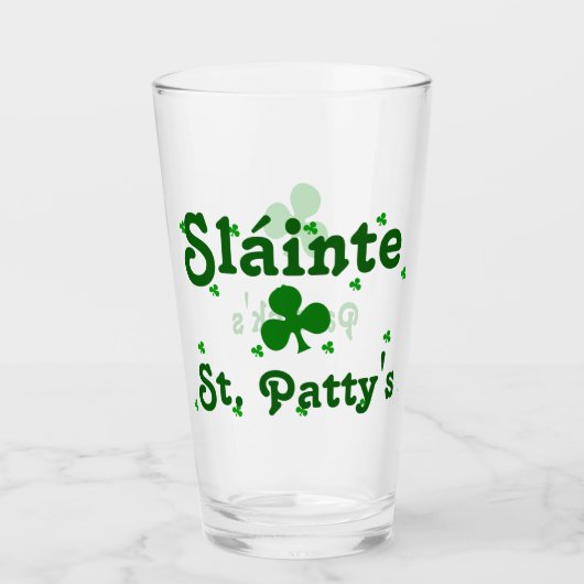 St.Patrick's day toast Cheer:Sláinte Glas (Voorkant)