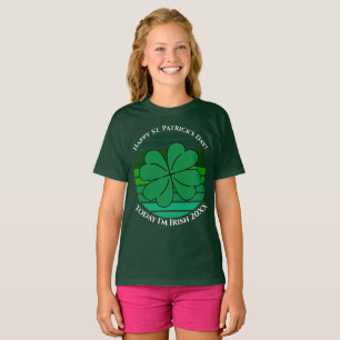 St. Patrick's Day Today, ik ben Irish 4 Leaf Clove T-shirt