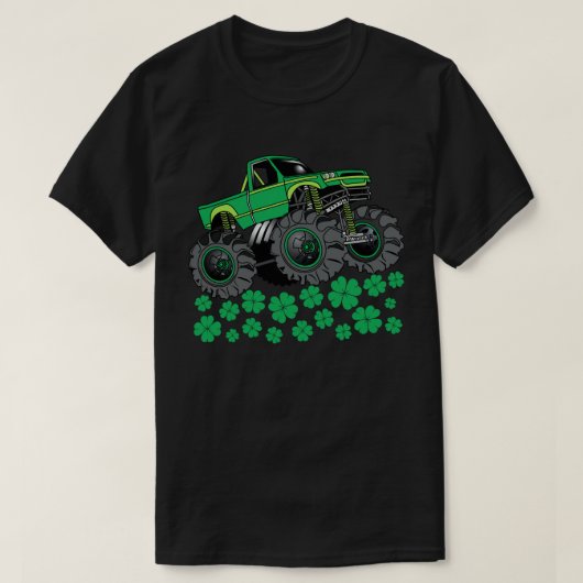 St Patricks Day Toddler Monster Truck Boys Gift T-shirt (Design voorkant)