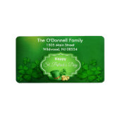 St. Patrick's Day Top Hat & Coins - Aanpassen Etiket (Voorkant)