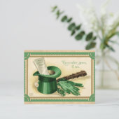St. Patricks Day Top Hat Green Briefkaart (Staand voorkant)