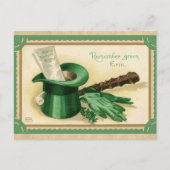 St. Patricks Day Top Hat Green Briefkaart (Voorkant)