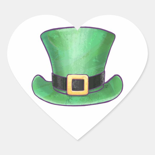 St Patrick's Day Top hat Hart Sticker (Voorkant)