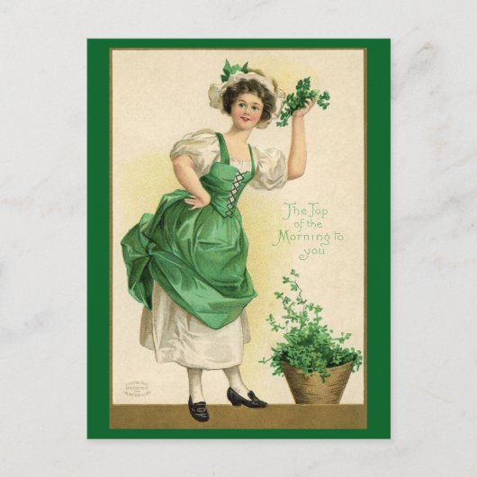St. Patrick's Day Top van de Vintage Briefkaart (Voorkant)