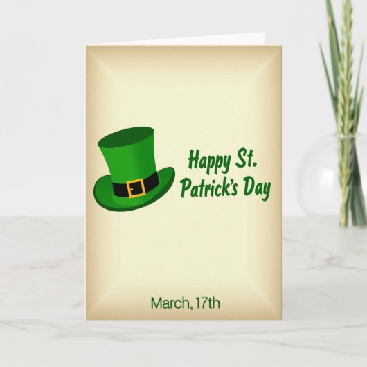St. Patrick's Day Tophoed Kaart (Voorkant)