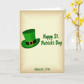 St. Patrick's Day Tophoed Kaart (Gele Bloem)