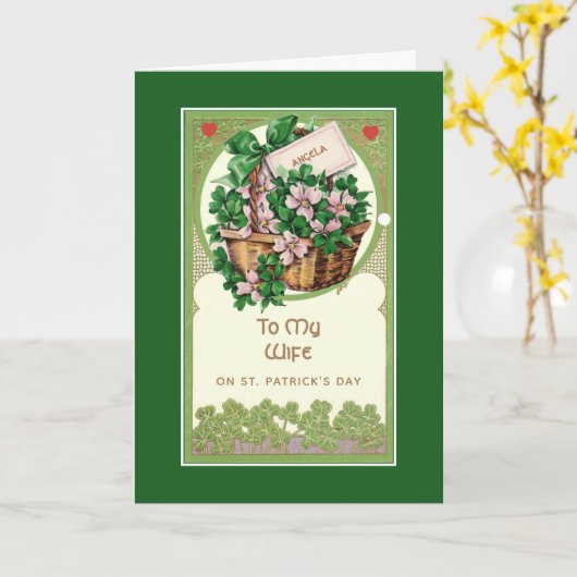 St. Patrick's Day tot vrouw Religieuze Shamrocks Kaart (Gele Bloem)