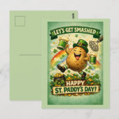 St. Patrick's Day Totgeslagen Aardappel Grappige W Briefkaart (Voorkant / Achterkant)