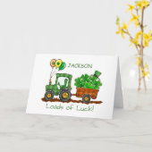 St Patricks Day Tractor met veel geluk Kaart (Gele Bloem)