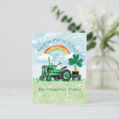 St. Patrick's Day Tractor Naam toevoegen Briefkaart (Staand voorkant)