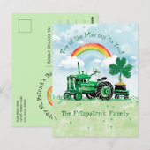 St. Patrick's Day Tractor Naam toevoegen Briefkaart (Voorkant / Achterkant)