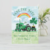 St. Patrick's Day  Tractor Save the Date (Staand voorkant)