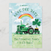 St. Patrick's Day  Tractor Save the Date (Voorkant / Achterkant)