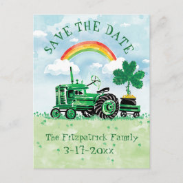 St. Patrick's Day Tractor Save the Date Aankondigingskaart