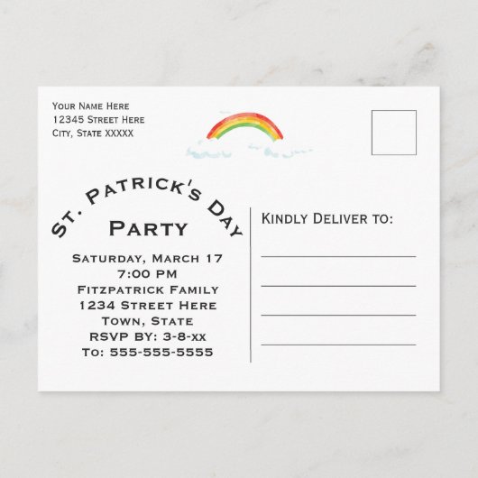 St. Patrick's Day Tractor Save the Date Aankondigingskaart (Achterkant)