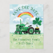 St. Patrick's Day Tractor Save the Date Aankondigingskaart (Voorkant)