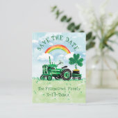 St. Patrick's Day Tractor Save the Date Aankondigingskaart (Staand voorkant)