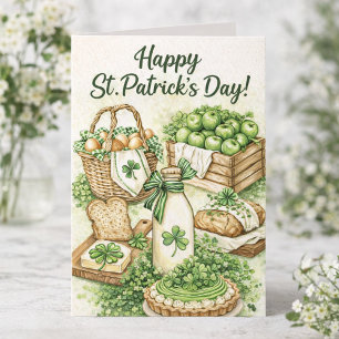 St. Patrick's Day Traditionele Ierse Cottage Keuke Kaart