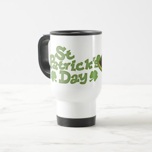 St Patrick's Day Travel Mug Sjabloon Reisbeker (Voorkant links)