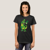 St Patricks Day Trex Dinosaur en St Patricks Day T-shirt (Voorkant volledig)