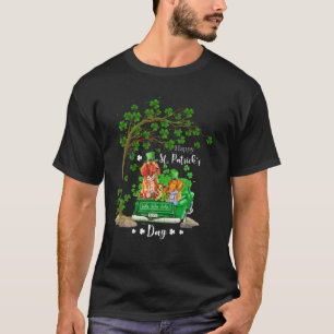 St Patricks Day Truck Dachshund Family Shamrock Cl T-shirt