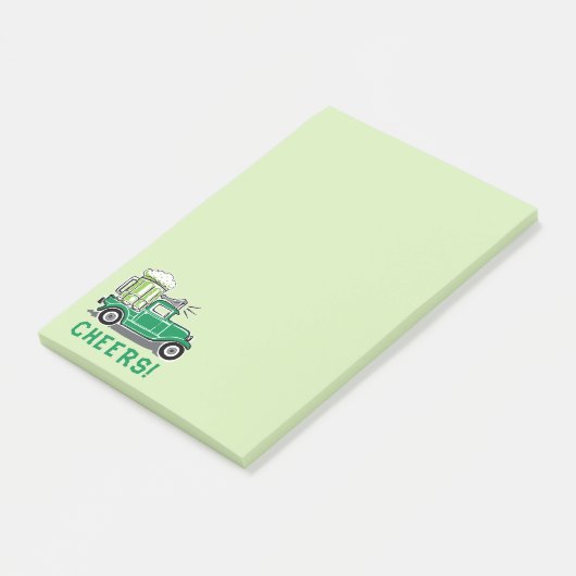 St Patrick's Day  Truck Green Beer 4x6 Post-it® Notes (Schuin)