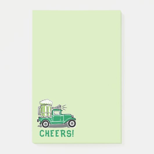 St Patrick's Day  Truck Green Beer 4x6 Post-it® Notes (Voorkant)