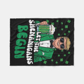 St. Patrick's Day Trump Laat Schelmenstreken Begin Fleece Deken (Voorkant (Horizontaal))