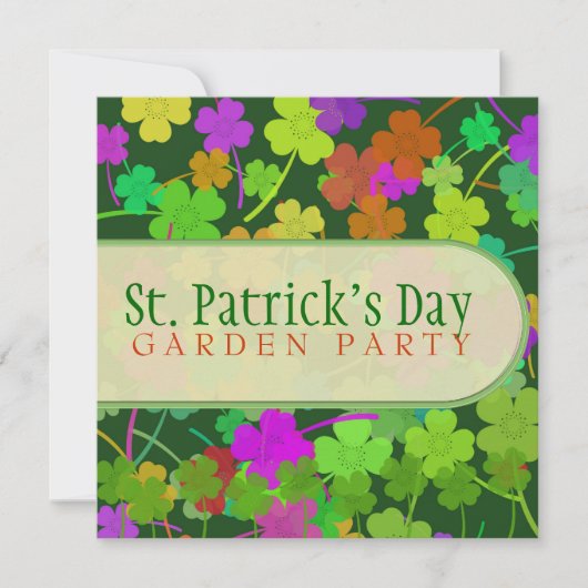 St. Patrick's Day Tuinfeest Uitnodigingen (Voorkant)