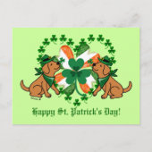 St. Patrick's Day Two Fox Red Labradors Briefkaart (Voorkant)