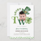 St. Patrick's Day Two Lucky Shamrock 2e verjaardag Kaart (Voorkant)