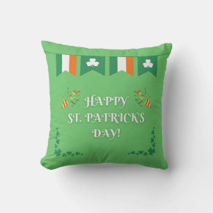 St. Patrick's Day Typografie Green Kussen