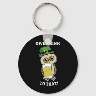St Patricks Day Uil drink op die grappige Sleutelhanger