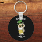 St Patricks Day Uil drink op die grappige Sleutelhanger (Voorkant)