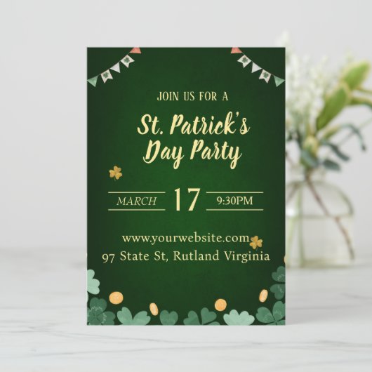 St Patricks Day uitnodiging (Staand voorkant)