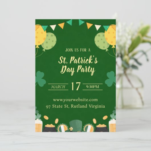 St Patricks Day uitnodiging (Staand voorkant)