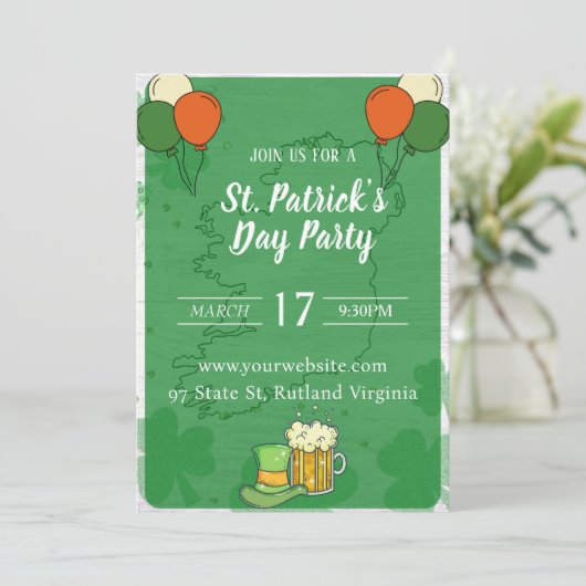 St Patricks Day uitnodiging (Staand voorkant)