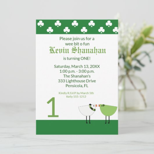 St. Patrick's Day Uitnodiging op zondag (Staand voorkant)