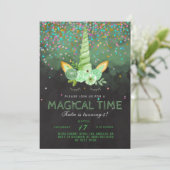 St. Patrick's Day Unicorn Birthday Kaart (Staand voorkant)