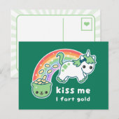 St. Patrick's Day Unicorn Briefkaart (Voorkant / Achterkant)