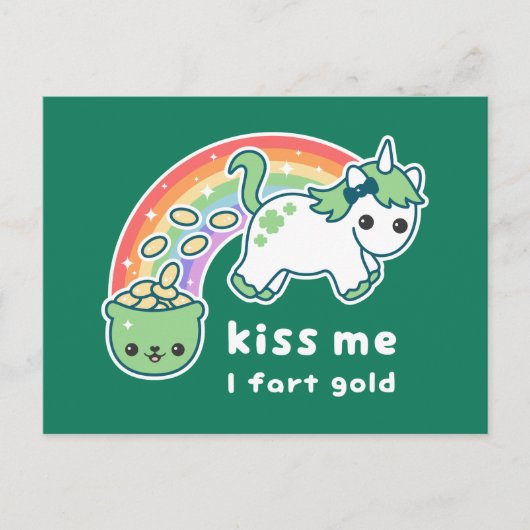 St. Patrick's Day Unicorn Briefkaart (Voorkant)