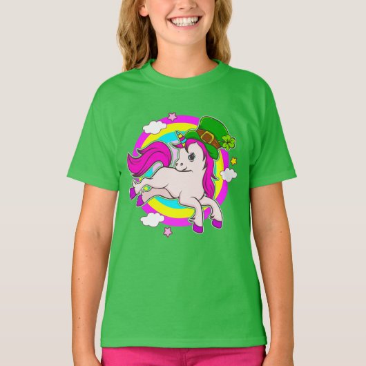 St Patricks Day Unicorn Leprechaun T-shirt (Voorkant)