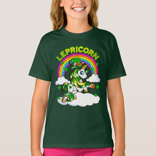 St Patricks Day Unicorn Lepricorn Irish T-shirt (Voorkant)