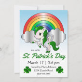 St. Patrick's Day Unicorn Pegasus Kaart (Voorkant)