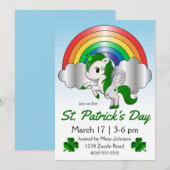 St. Patrick's Day Unicorn Pegasus Kaart (Voorkant / Achterkant)