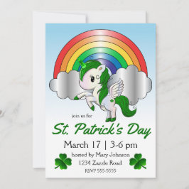 St. Patrick's Day Unicorn Pegasus Kaart